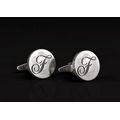 Stainless Steel Cufflinks - Round etched and colorfilled